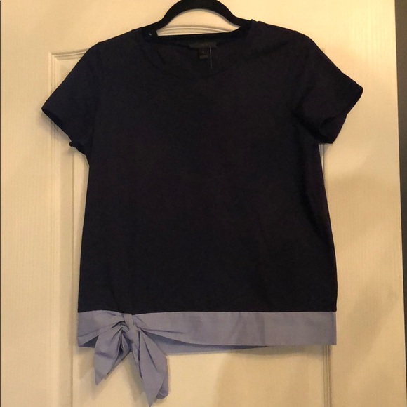 J. Crew Tops - ⭐️⭐️⭐️NWT JCREW NAVY TEE W/BLUE OXFORD TIE SMALL!